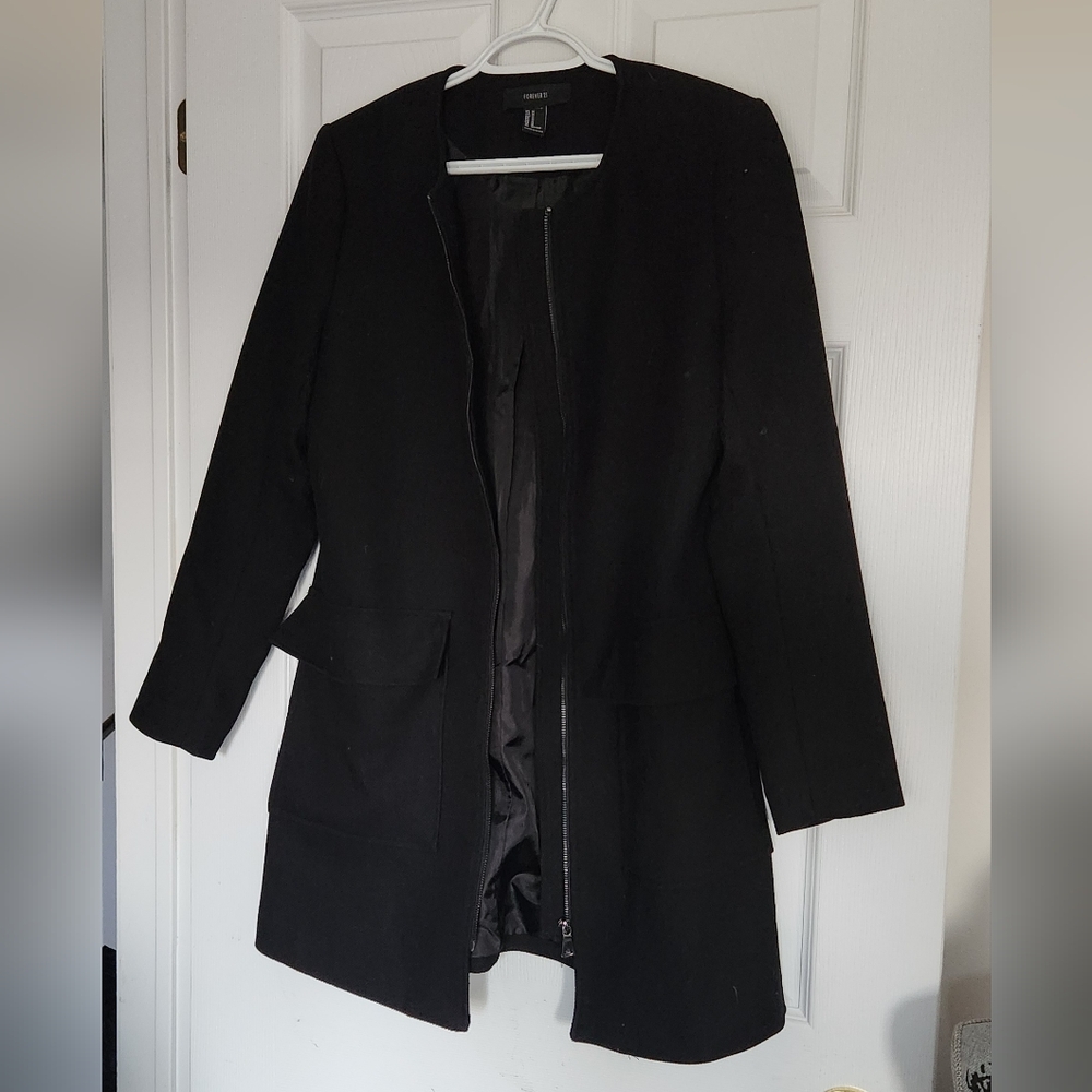 Longer forever 21 coat textured